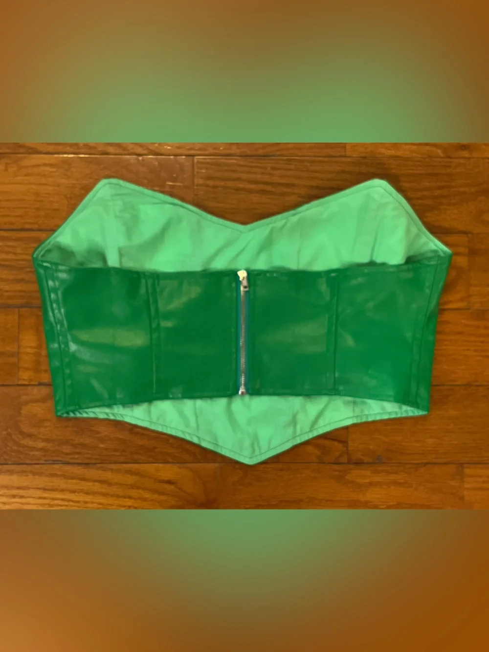 Princess Polly Green Faux Leather Corset Bustier Top Women’s AU/US 12 Clubwear - Picture 2 of 6